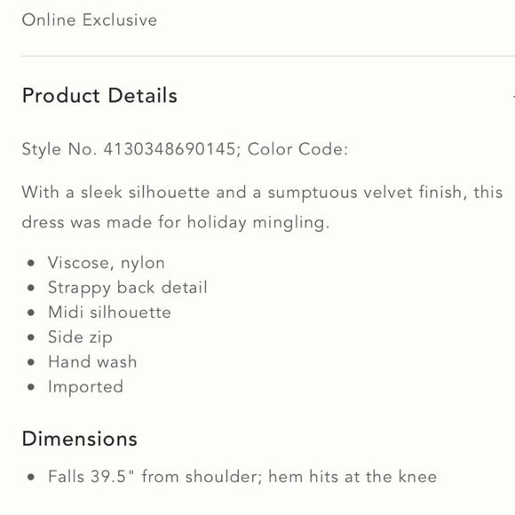 NWT Anthropologie Velvet Slip Midi Dress Blue Size 12 - Picture 14 of 15